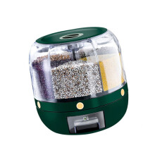 Dry Cereal Box 360Degree Rotating Rice Dispenser Kitchen Grains Container With Individual Compartments For Food Sgreen