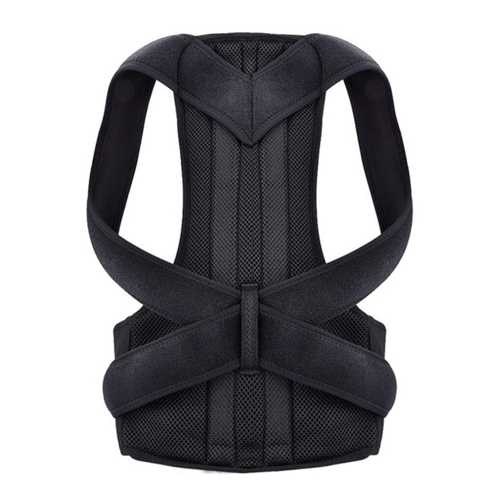 Black Posture Corrector Unisex Back Posture Brace Clavicle Support Adjustable Back Trainer Size Xxxxlarge