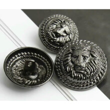 Fashion Metal Lion Head Button Hand Stitched Decorative 25MM 20 Pcs Lot For Coats Jackets Shirts British Retro
