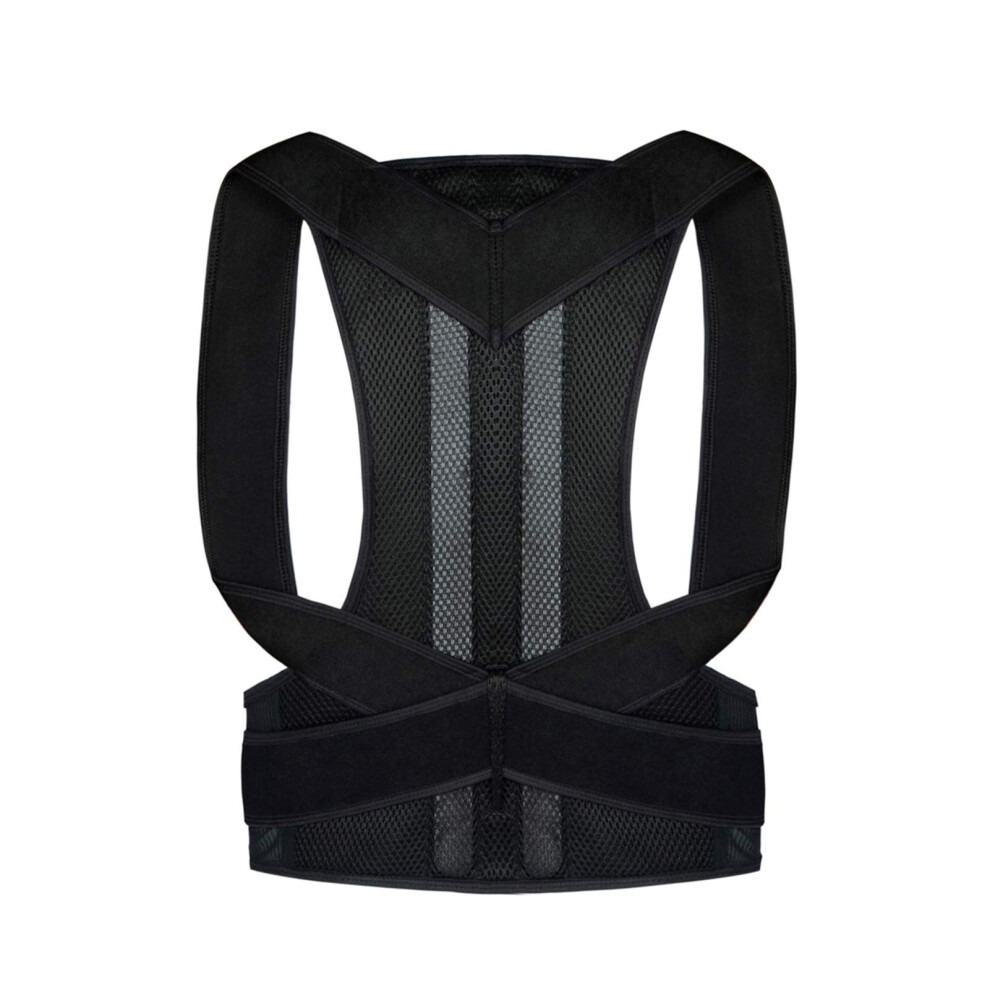 Black Adjustable Posture Corrector Unisex Back Brace Clavicle Support Corset Small