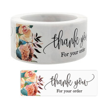 Adhesive Thank You Sticker Paper Roll 120 Pcs Per Roll For Presentation And Small Business Packaging