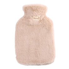 2L Warm water bag cover, Removable Winter plush cover, Warm artificial faux fur fleece cover, Heat protection covers (Light Coffee)