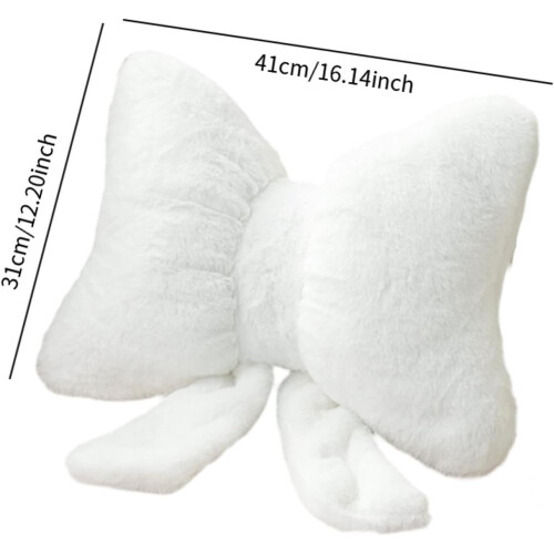 Bow Pillow Cushion Bedside and Sofa Use With Bowknot Design White Decorative Cushion 1
