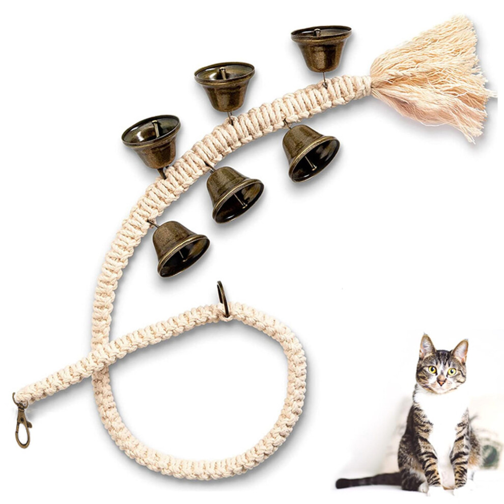 Dog Bells Door Potty Training Durable Rope Hanging Doorbell For Small Medium Large Dogs Beige One Size 9001264195571