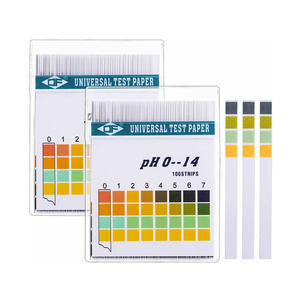 pH Test Strips, Universal Litmus Paper for Alkaline and Acid Levels Monitoring Health Accurate Results for Saliva and Urine, 2 Boxes of 200 Strips