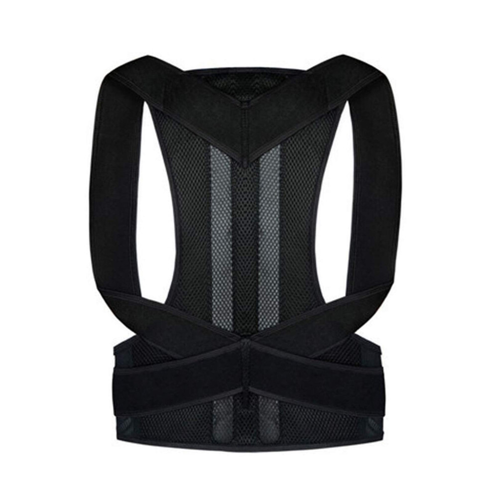 Black Posture Corrector Back Posture Brace Clavicle Support Adjustable Back Trainer Unisex Color Xxxlarge