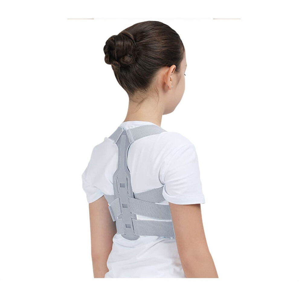Grey Back Corrector Shoulder Support Adjustable Posture Corrector Spine Lumbar Orthopedic Corset For Children Size L