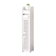 FreeStanding Slim Bathroom Storage Cabinet Waterproof Floor Cabinet White 15x17x80 Cm For Toilet Paper And Shampoo