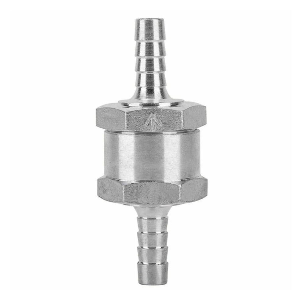 2Pcs 6Mm Aluminum Fuel Check Valve For Car Diesel Gasoline, Prevent Backflow, Easy Install Silver 9119770069276