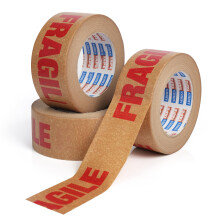 ADHES Fragile Stickers 3 Rolls Brown Kraft Tape 50mm x 50m Recyclable