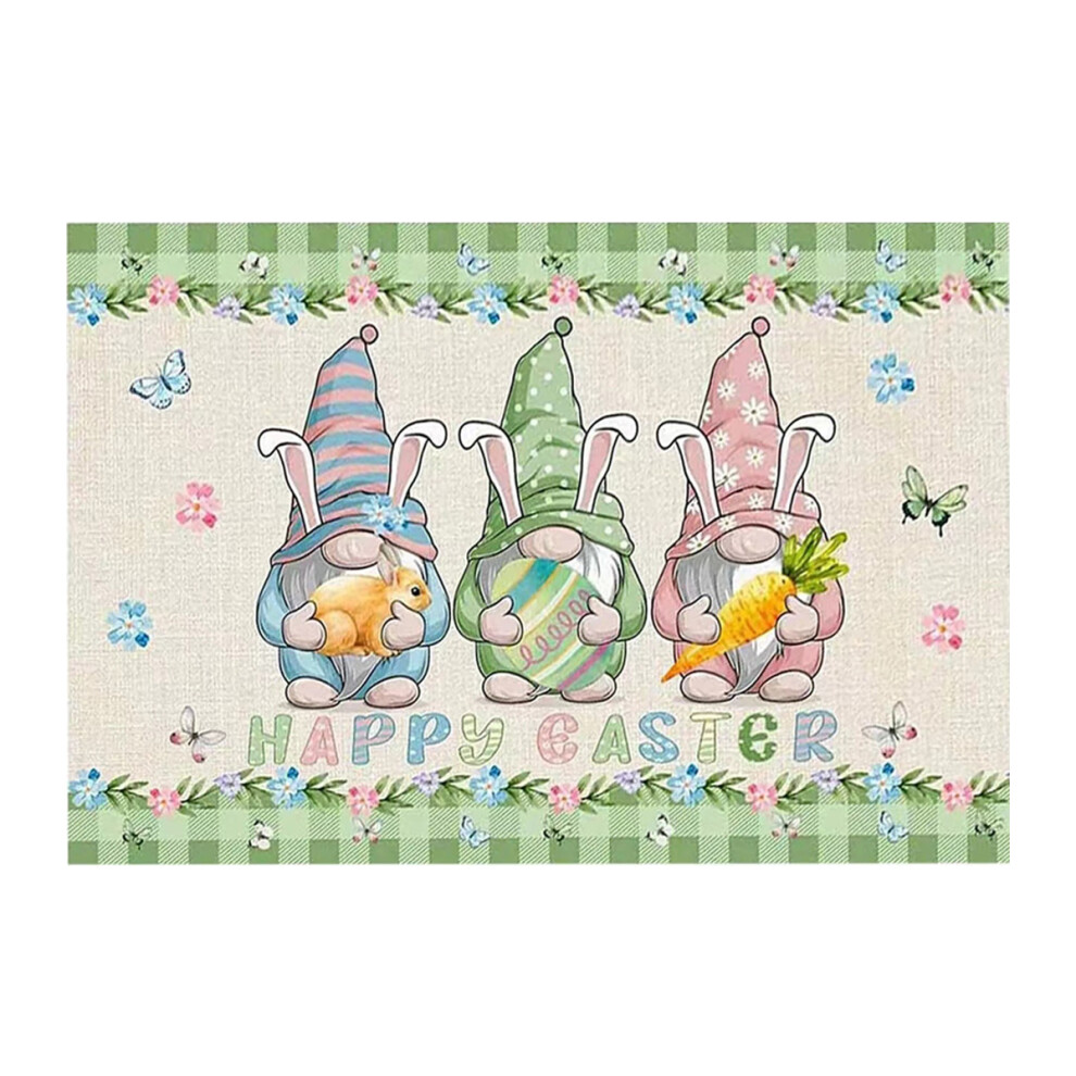 Welcome Mat With Bunny Motif, Durable Easter Entrance Mat For Indoor Outdoor Spaces, Premium Material Floral Design Doormat, Versatile Utility Holiday 9198585786394