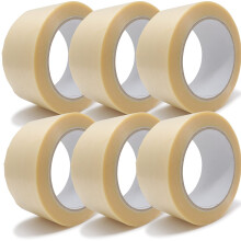 Parcel Adhesive Tape PVC Embossed for Heavy Parcels High Tear Resistance (6 Rolls)