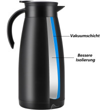 Cafetieră profesională cu presă franceză, presă franceză din oțel inoxidabil cu sistem de filtrare pe 3 niveluri, izolație cu perete dublu