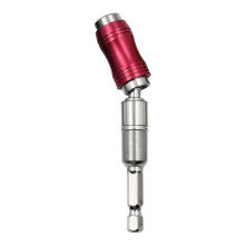 Drill Bit Holder Rod 1/4Inch Hex Shank Quick Release Locking Extension Rod Silver Red