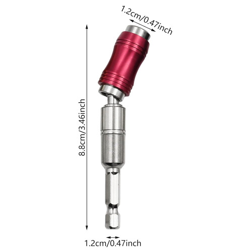 Drill Bit Holder Rod 1/4Inch Hex Shank Quick Release Locking Extension Rod Silver Red 1