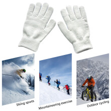 Luvas de inverno tricotadas, à prova de vento e repelentes à água, compatíveis com telas sensíveis ao toque, com aderência antiderrapante e