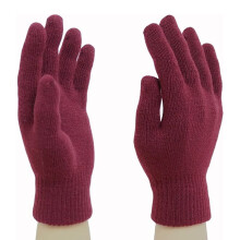 Guanti invernali in maglia unisex per adulti, guanti caldi con design a coste e fodera in pile, guanti termici elasticizzati a dita intere per