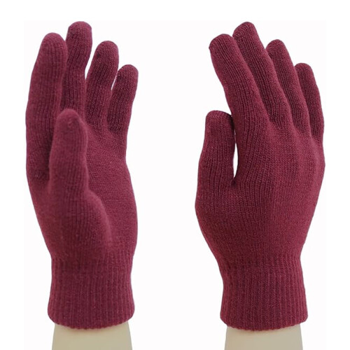 Χειμερινά πλεκτά γάντια για ενήλικες Unisex, ζεστά γάντια με σχέδιο ριμπ πλεκτό και