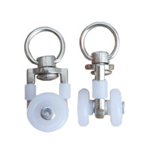 Guide per binari per tende in alluminio, rulli gemelli in plastica per binari per tende da doccia, adatti a pannelli per tende