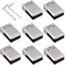 Glassklemme, firkantede glassklemmer i rustfritt stål for 10–12 mm glass, enkel installasjon, brede bruksområder for dusjdører og trapper,
