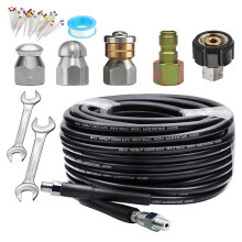 Pressure Washer Sewer Nozzle 1/4Inch Drain Hose Cleaning Hose Kit 15M For Sewer Lines