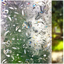Adesivo fosco para janela, com estampa de tulipas arco-íris, bloqueia a luz solar, ideal para inquilinos, possui aderência estática, design