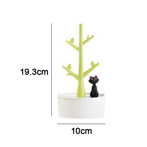 Premium ABS Material Jewelry Organizer, Metal Birds Tree Stand with Rectangular Tray for Retail Shop Counter Display, Multi-function Selections for Ho 1