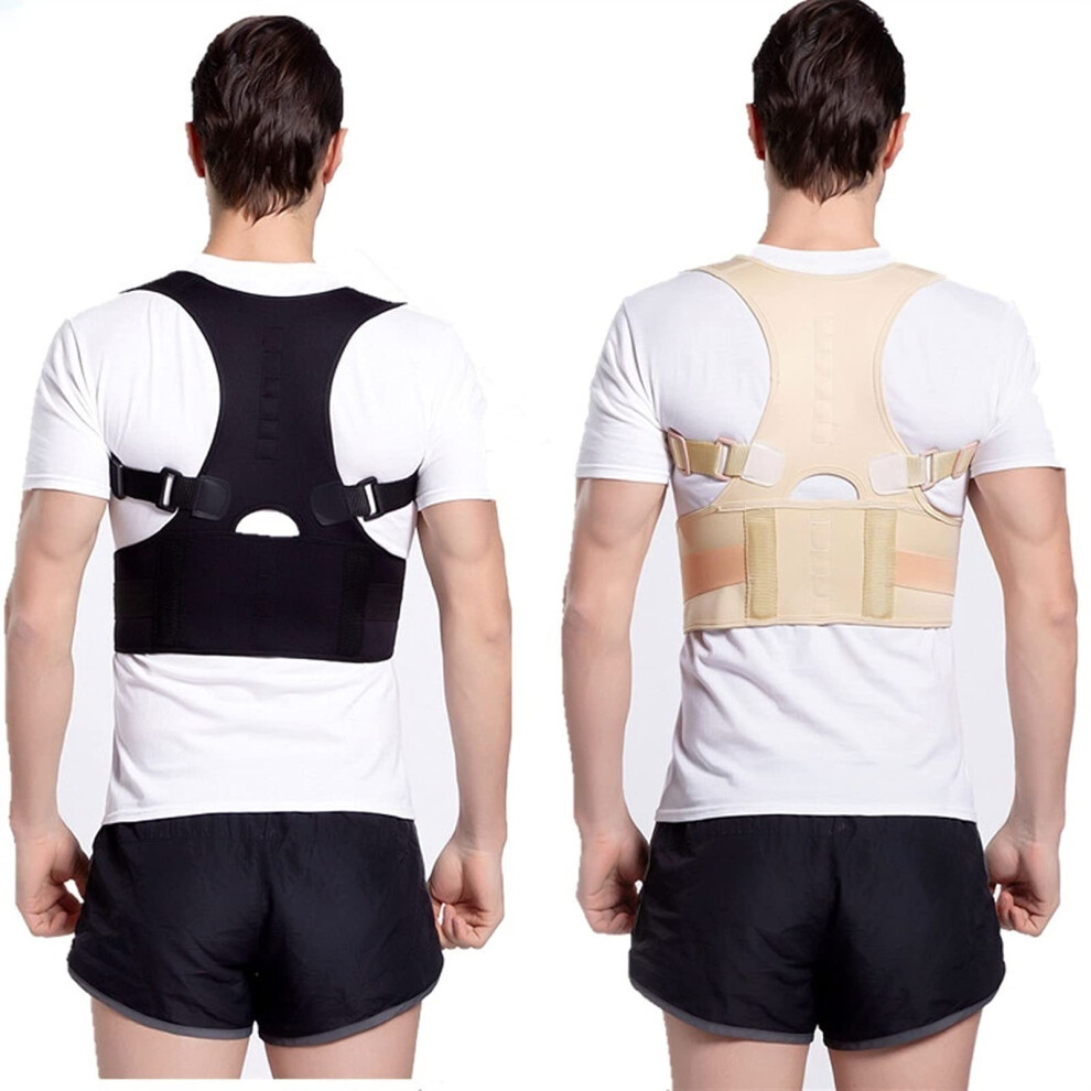 Black Back Support Belt Doublelayer 1Piece Waist Lumbar Posture Corrector For Outdoor Exercise Shoulder Fixation 2XL