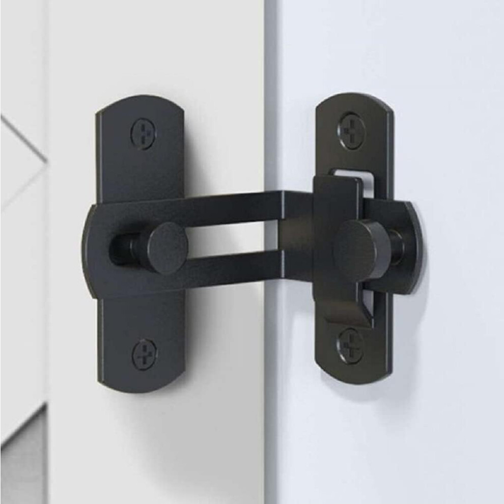Sliding Barn Door Latch, Heavy Duty Right Angle Door Lock With Pin Security, Rust Resistant Easy Installation Flip Bolt For Bedroom, Bathroom, Garage, 9436597714111