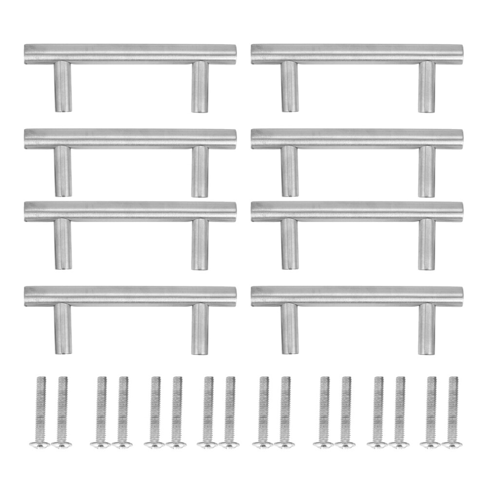 Brushed Nickel Handles Stainless Steel Cabinet Pulls Contemporary Design Handles Durable Drawer Pulls Modern Kitchen Hardware For Wardrobes Cabinets G 9436597592580