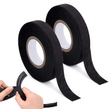 Pack of 2 Car Fabric Tape, Black, Heat Resistant, (19 mm x 15 m)