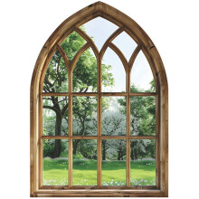 3d Fake Window Removable Wall Sticker, DIY Green Plant Vinyl Trees, PeelandStick Natural Scenery Decal for Bedroom