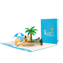 Popup Card Travel Voucher, Beach Holiday Travel Voucher, Gift Cards for Honeymoon