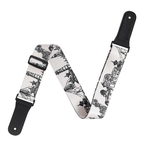 Leder-Schultergurt, schwarz/weiß bedruckt, 2