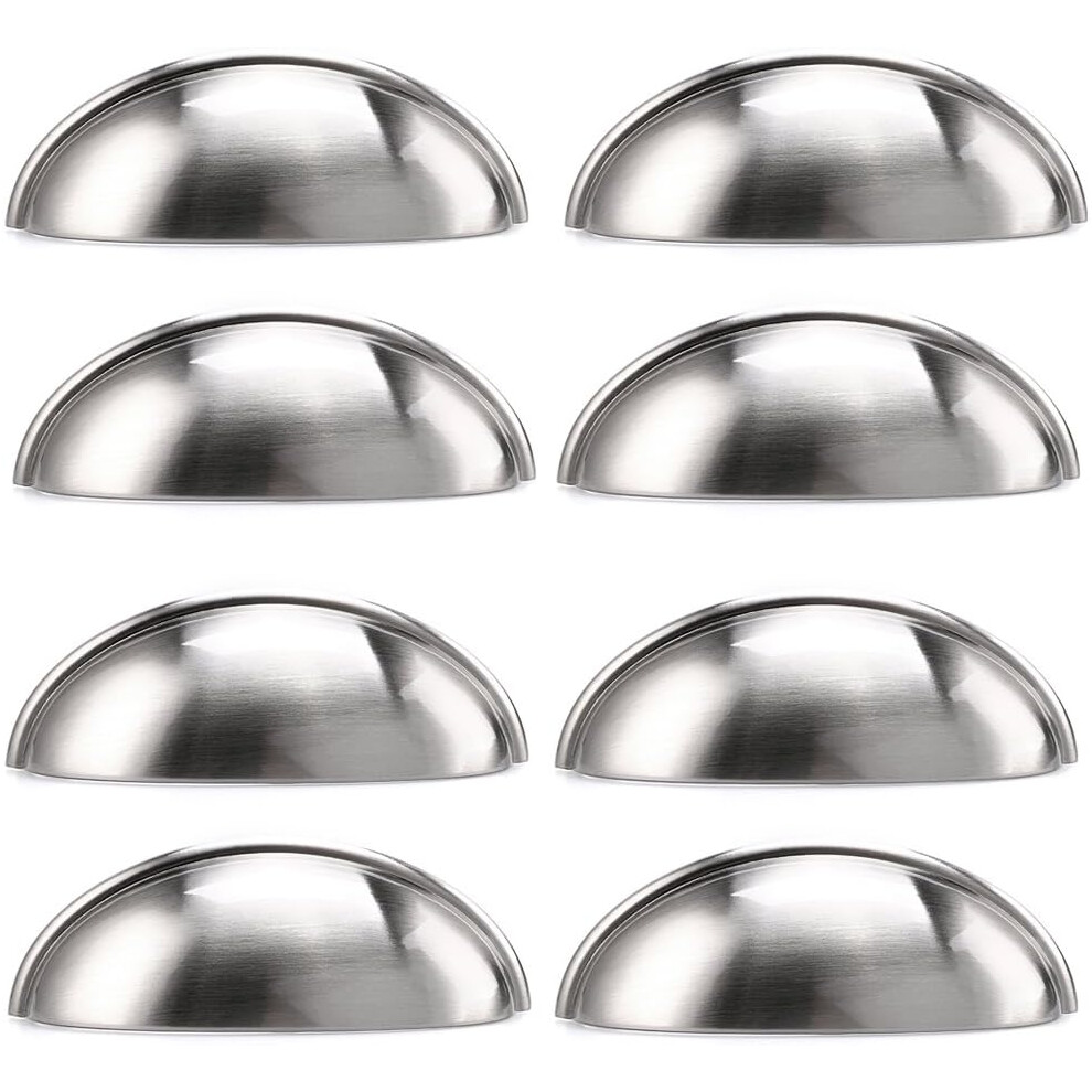 Satin Nickel Finish For Your Kitchen Cabinet Update, Individually Wrapped Protection Durable Bin Cup Drawer Pulls With Easy Designer Upgrade 9436597715743