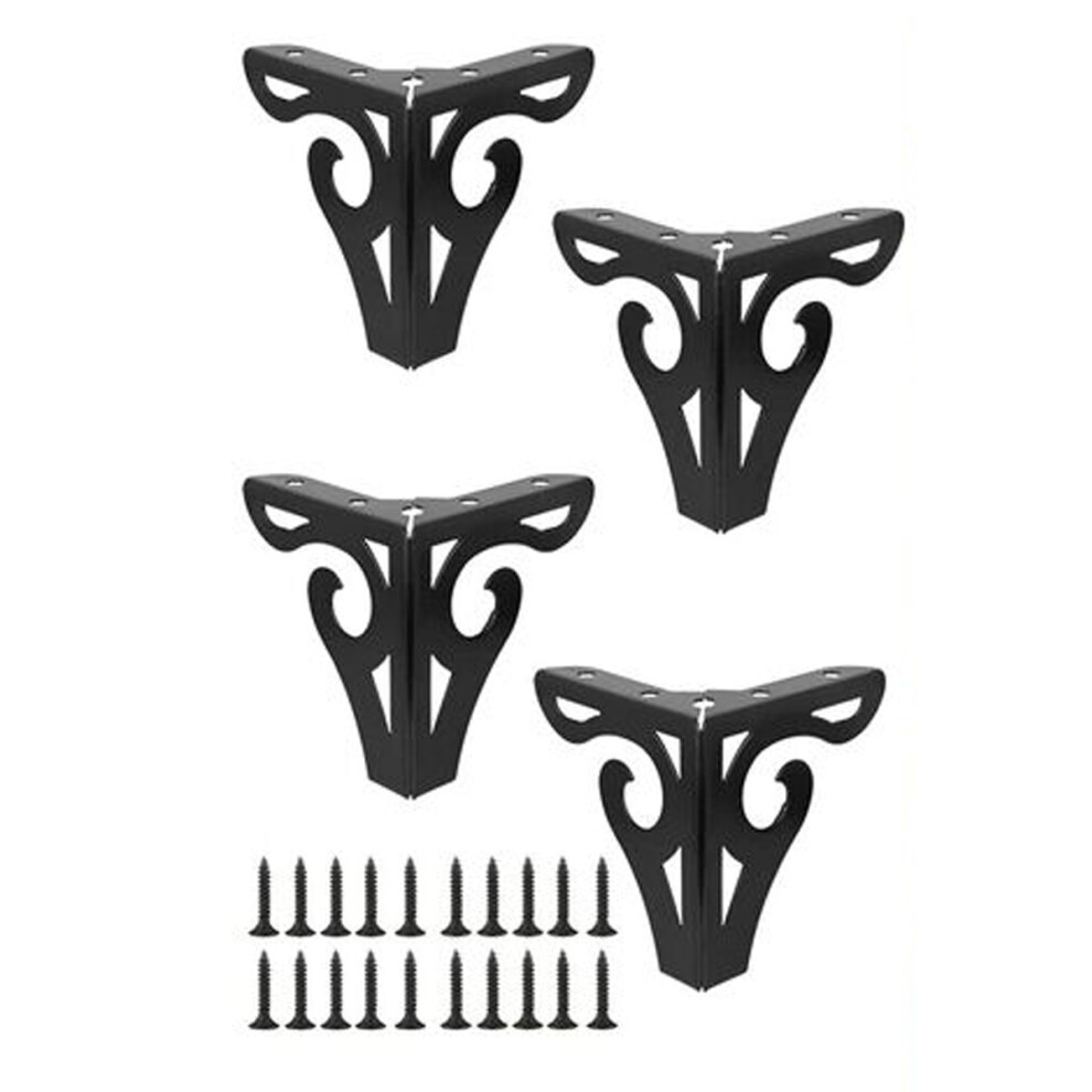 Artistic Furniture Legs, Modern Decorative Matte Black Triangle Feet For Your Sofa, Cabinet Or Table, High Hardness Iron Strong Bearing Capacity 9436597771572