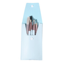 Kompaktes Reise-Make-up-Pinselset, Synthetikhaarpinsel für Foundation, Verblenden und Lidschatten, komplettes Make-up-Set mit Kosmetiktasche für