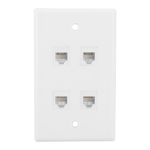 Πλάκα τοίχου Keystone για Cat6Ethernet, εύκολη εγκατάσταση χωρίς τρύπημα, συμβατή με RJ45, 1