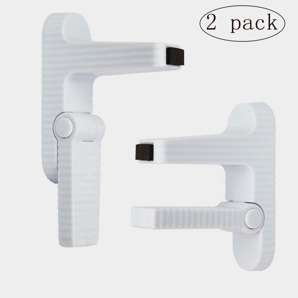 Push Button Latch Childproof Door Lever Lock, Easy Installation Within 10 Seconds For Standard Door Lever Fit, Damage-Free 3M Adhesive Bearing 55 Lb.