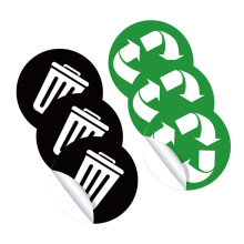 PVC Waste Sorting Stickers SelfAdhesive Trash Can Decals Hotel Public Spaces Environmental Classification Labels
