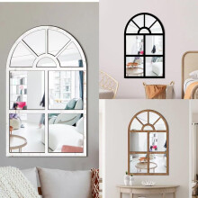Imitation Window Mirror Wall Decor Black For Living Room Or Bedroom