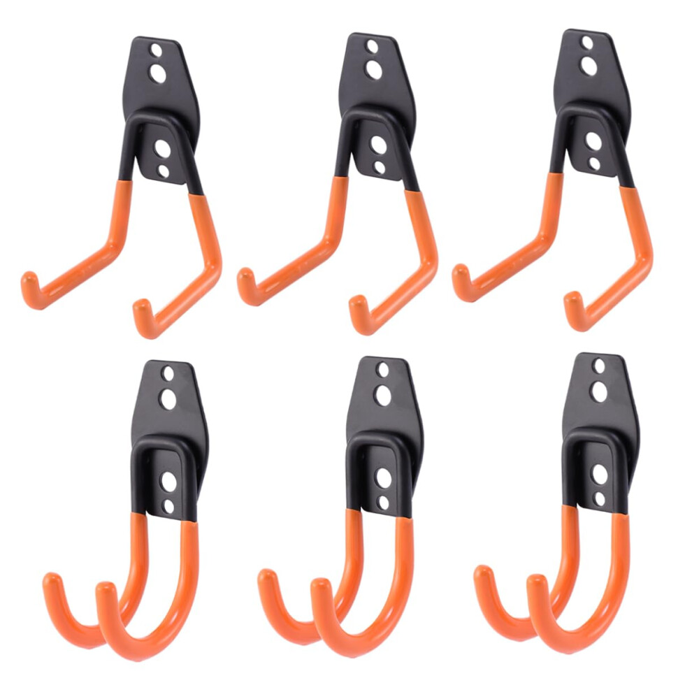 Garage Wall Hooks 6Pcs Heavyduty Metal Storage Utility Hooks Plasticdipped, Wallmounted 9119770074591