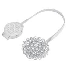 Elegante, sprankelende kristallen bloemgordijnhouders, flexibele roestvrijstalen veerdraad voor raamdecoratie in huis of op kantoor, verstelbare