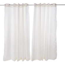 Verduisterende, thermisch geïsoleerde polyester gordijnen met ringen, imitatiezijden textuur, drievoudig geweven stof, met een doorschijnend effect