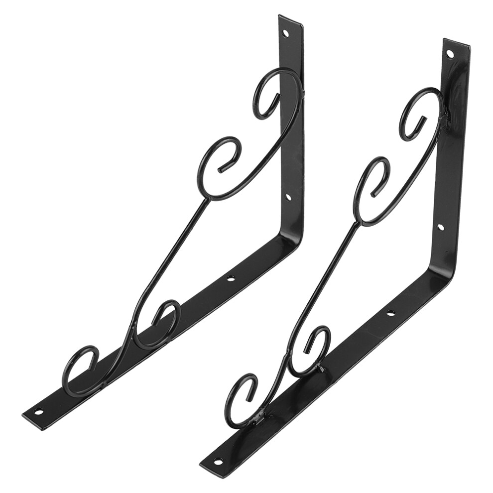 Heavy Duty Wall Mounted Brackets For Floating Shelves, Strong Metal Reinforced Brackets With Widened Panel Design, Decorative Shelf Hardware For Home 9436597716450