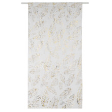 Transparante gordijnen met goudkleurige metallic bladeren en bloemenborduurwerk, semi-voile gordijnen voor slaapkamer, woonkamer of café, tule
