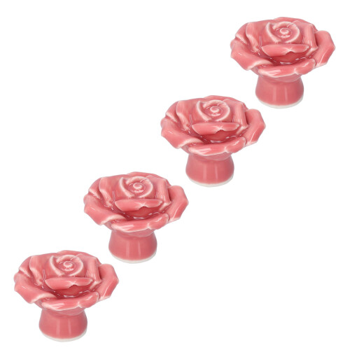Furniture Knobs, Widely Applications for Cabinet Drawer Wardrobe Door Pulls, Rose Shaped Ceramic Knobs with Smooth Surface and Ergonomically Designed 2