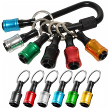 6Pcs Upgrade 1/4 Inch Hex Shank Aluminum Alloy Screwdriver Bits Holder Keychain Drill Adapter Portable