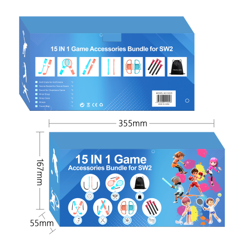 Kit d'accessoires de jeux sportifs 15in1 pour Nintendo Switch 2 1