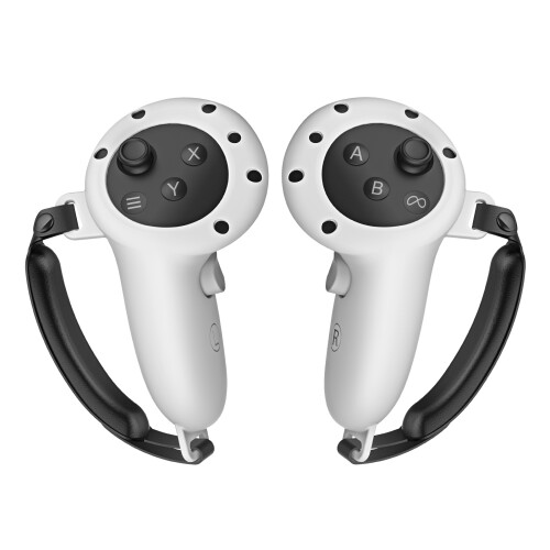 Siliconen controllerhoesjes + houder voor Meta Quest 3S, 3 | Grijs